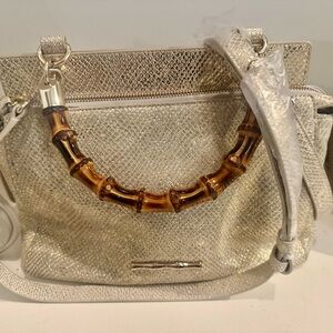 Elaine Turner Gold Crossbody Bag with Elegant Design Nwot